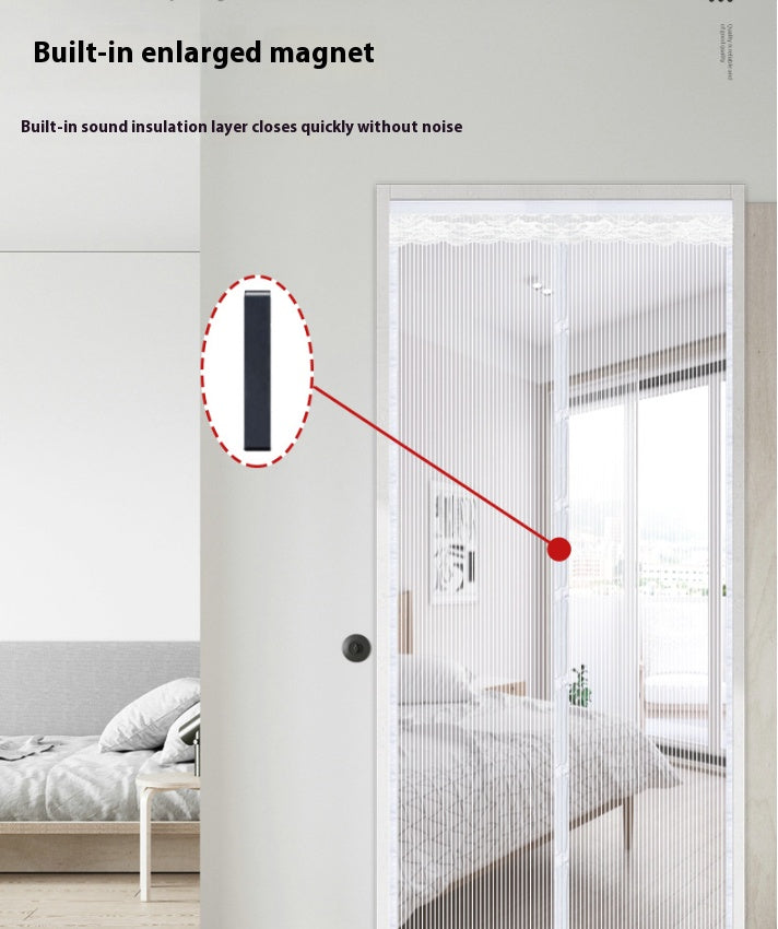 Diamond mesh anti-mosquito door curtain, summer home bedroom anti cat scratch magnetic, self-absorbing, no punching, anti-mosquito screen door curtains