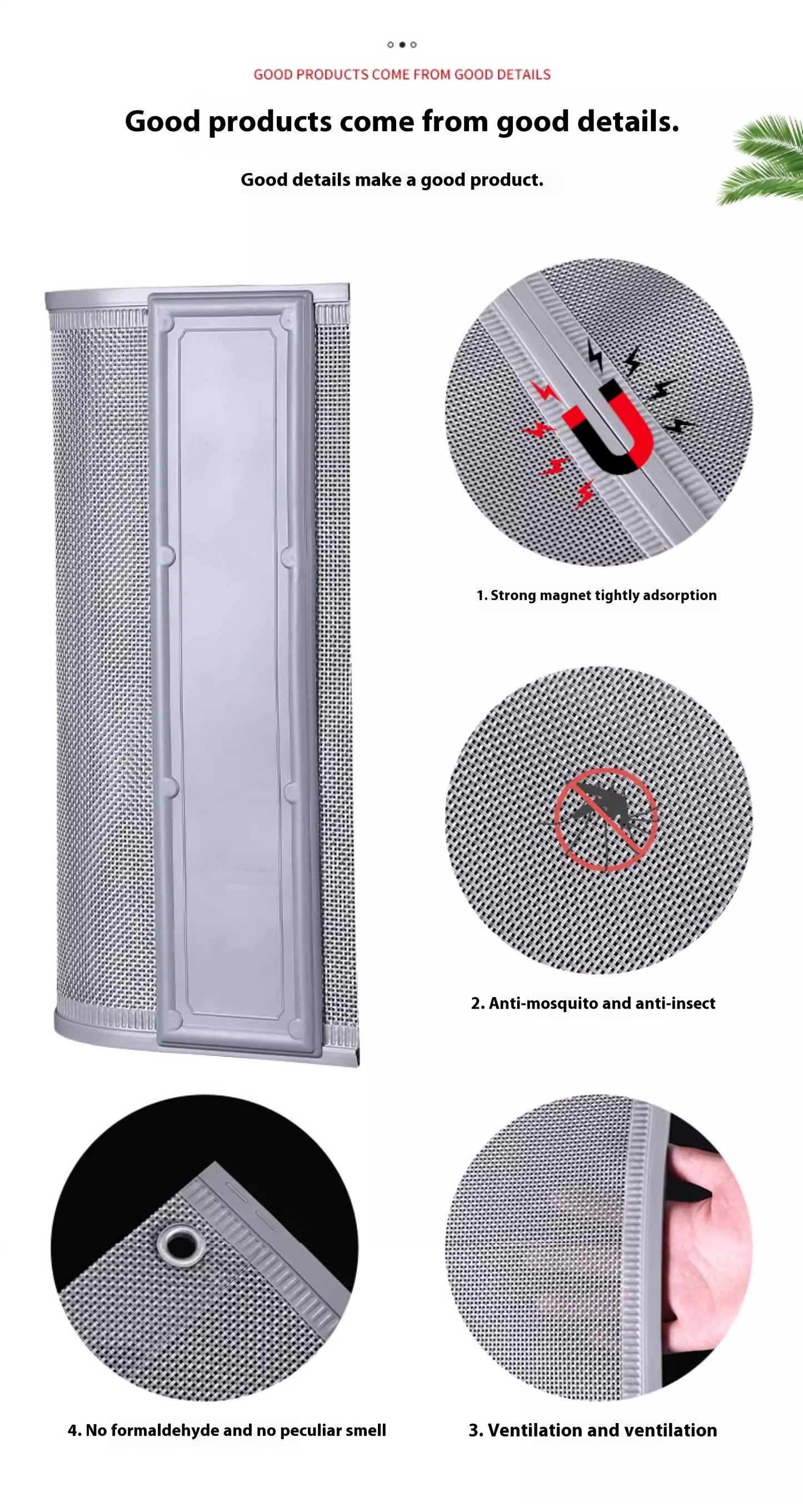Summer anti-mosquito curtains, self-absorbing screen curtains, breathable anti-fly screen curtains, ventilated magnet magnet suction soft sand curtains