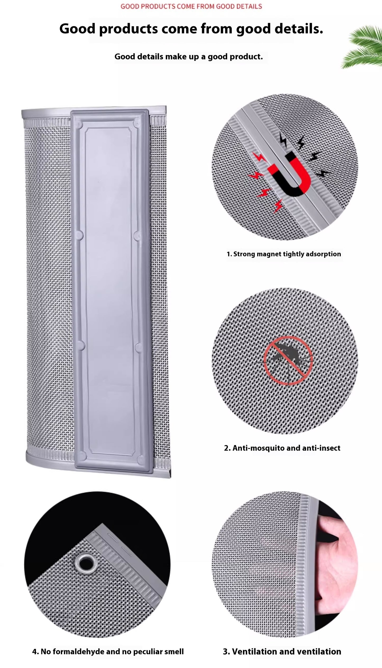 Summer anti-mosquito home curtains, self-absorbing screen door curtains, breathable anti-fly insect screen curtains, ventilated magnet magnetic door curtains