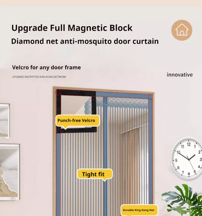 Anti-mosquito door curtains, summer home velcro magnetic screen door and window, self-suction magnet