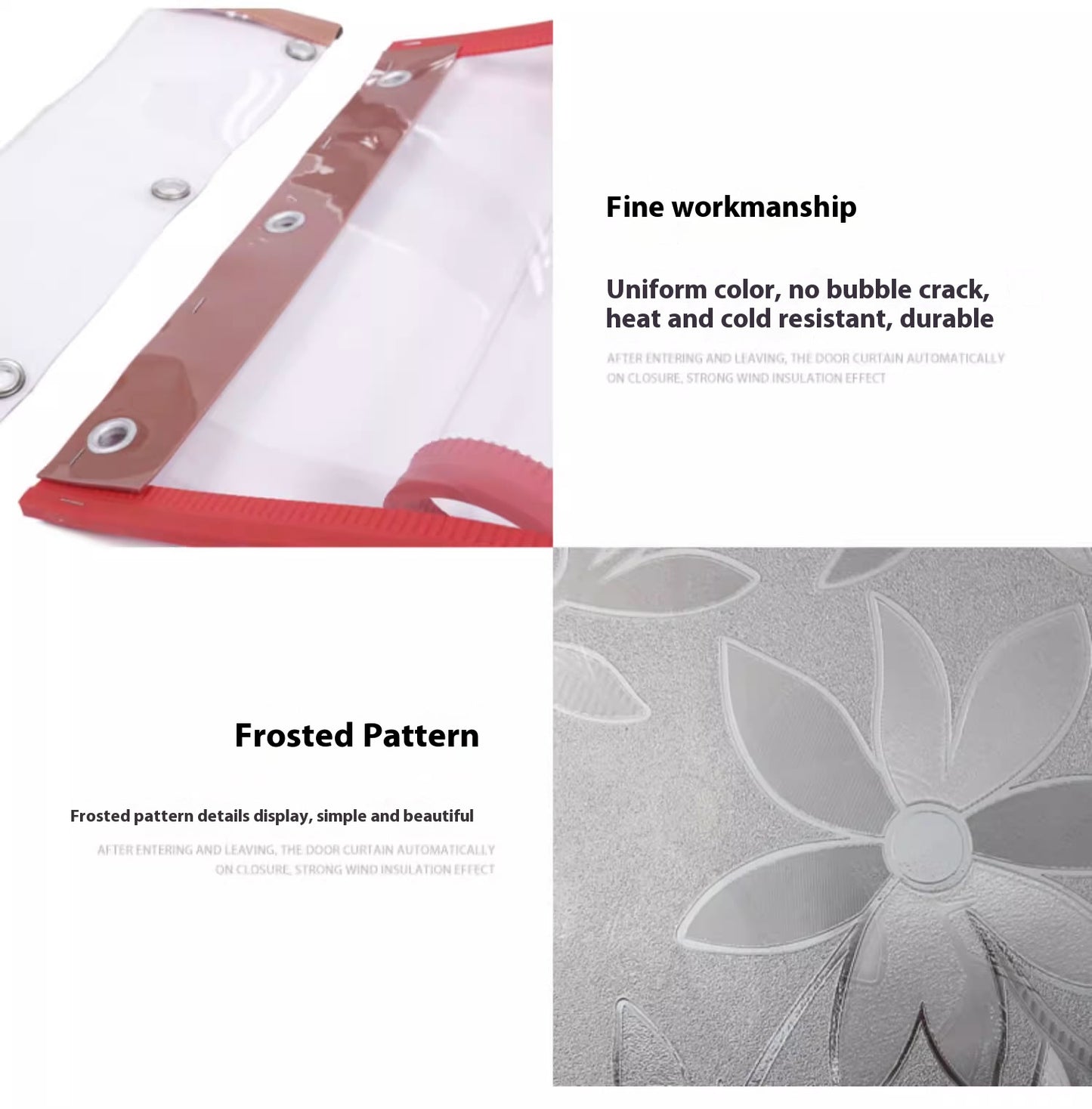 Magnetic self-absorbing door curtain, transparent air conditioning soft door curtain household magnetic door curtain wind dustproof