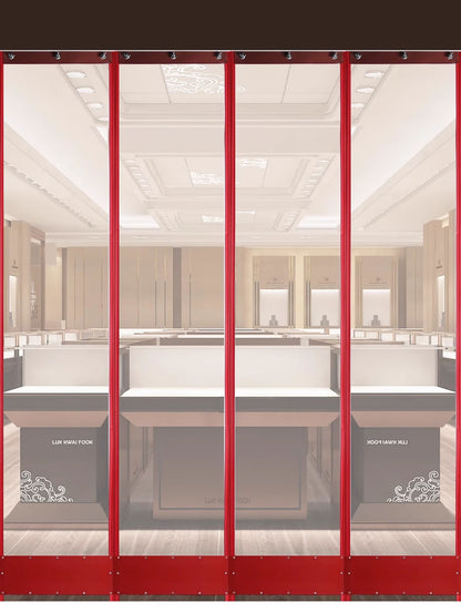 Magnetic self-absorbing door curtain, transparent air conditioning soft door curtain household magnetic door curtain wind dustproof