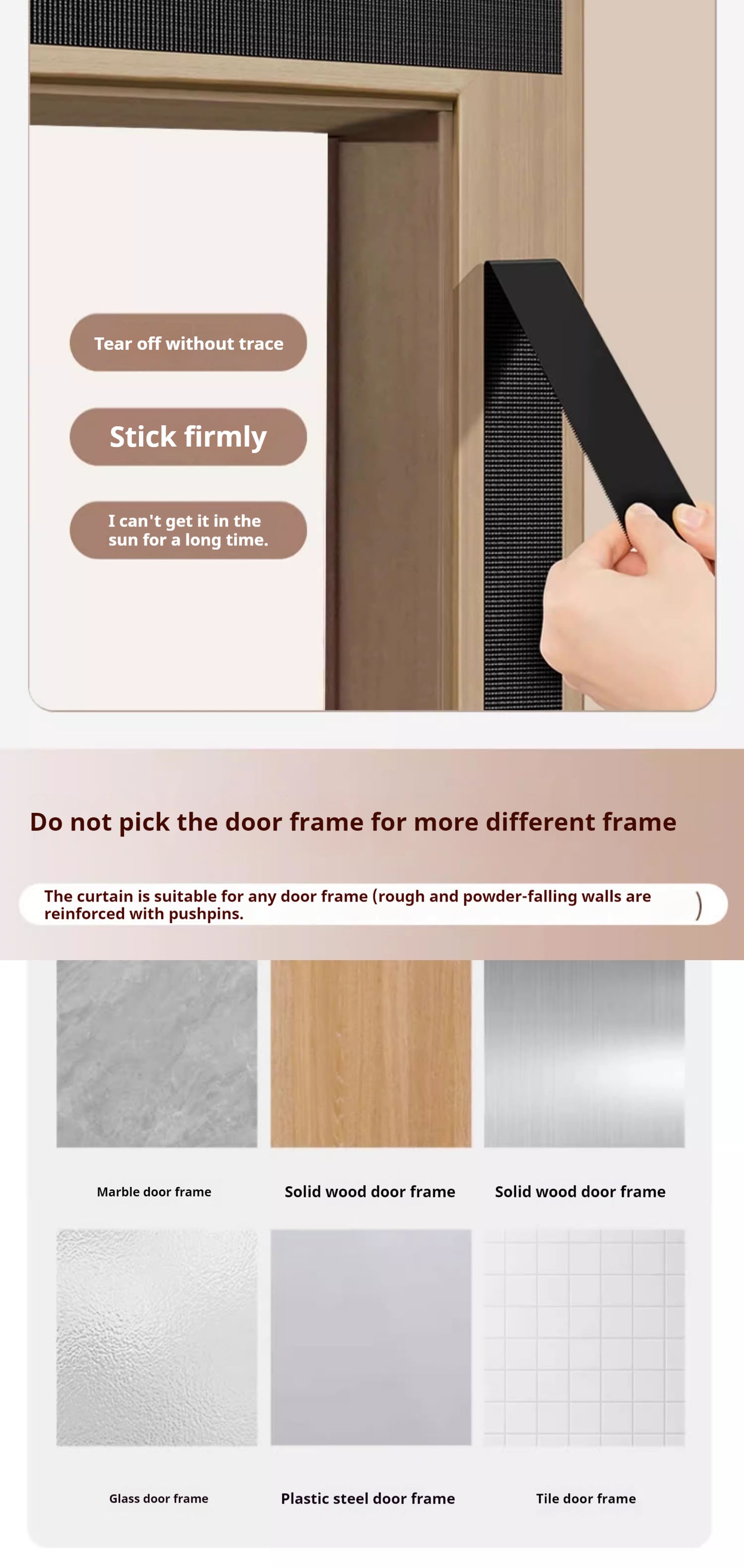 Anti-mosquito door curtains, summer home velcro magnetic screen door and window, self-suction magnet