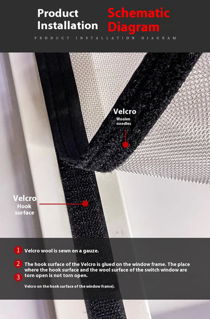 Nano screen, self-adhesive Velcro screen, thickening of home self-installed screens, invisible wrapped simple anti-mosquito screens