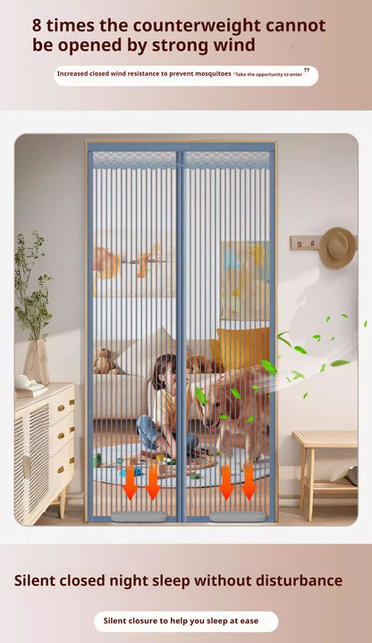 Anti-mosquito door curtains, summer home velcro magnetic screen door and window, self-suction magnet