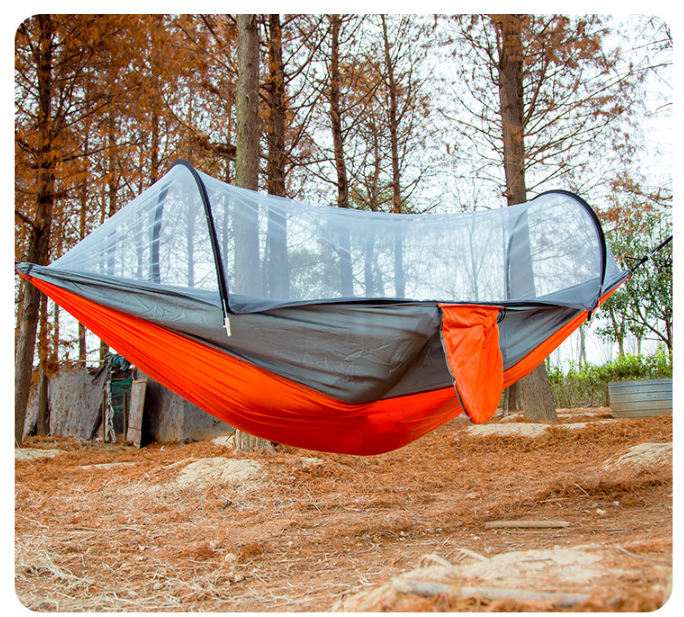 Outdoor mosquito net hammock, quick opening outdoor mosquito proof hammock, anti rollover swing camping hammock